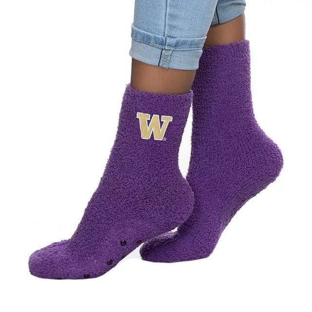 Womens ZooZatz Washington Huskies Fuzzy Team Crew Socks Product Image