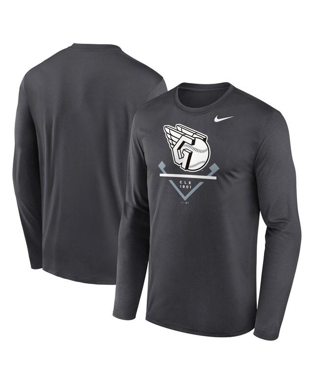 Mens Nike Anthracite Cleveland Guardians Icon Legend Performance Long Sleeve T-shirt Product Image