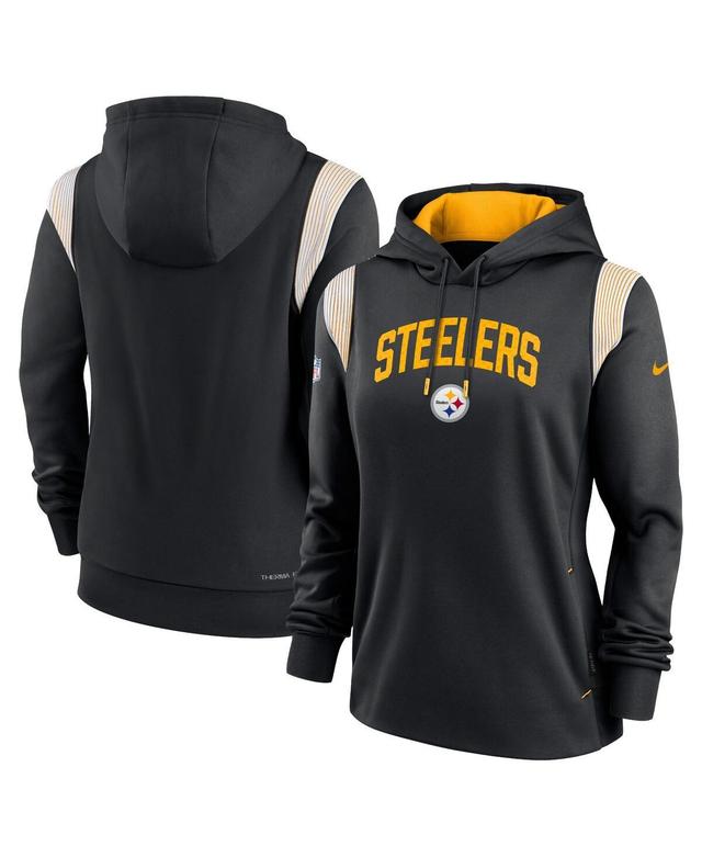 Womens Nike Black Pittsburgh Steelers Sideline Stack Performance Pullover Hoodie Product Image