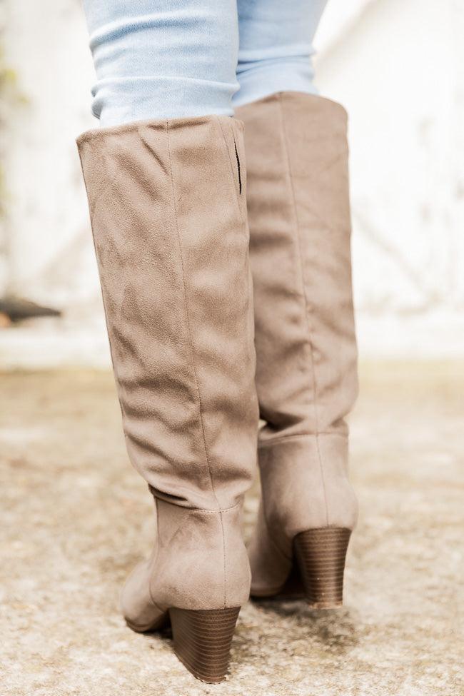 Marlee Taupe Pointed Toe Suede Boots FINAL SALE Product Image