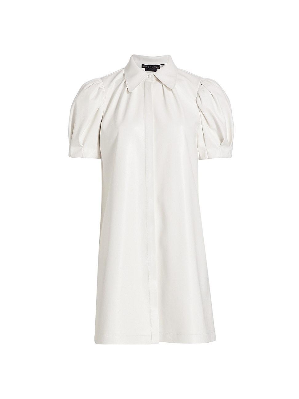 Alice + Olivia Jem Faux Leather Shift Dress Product Image