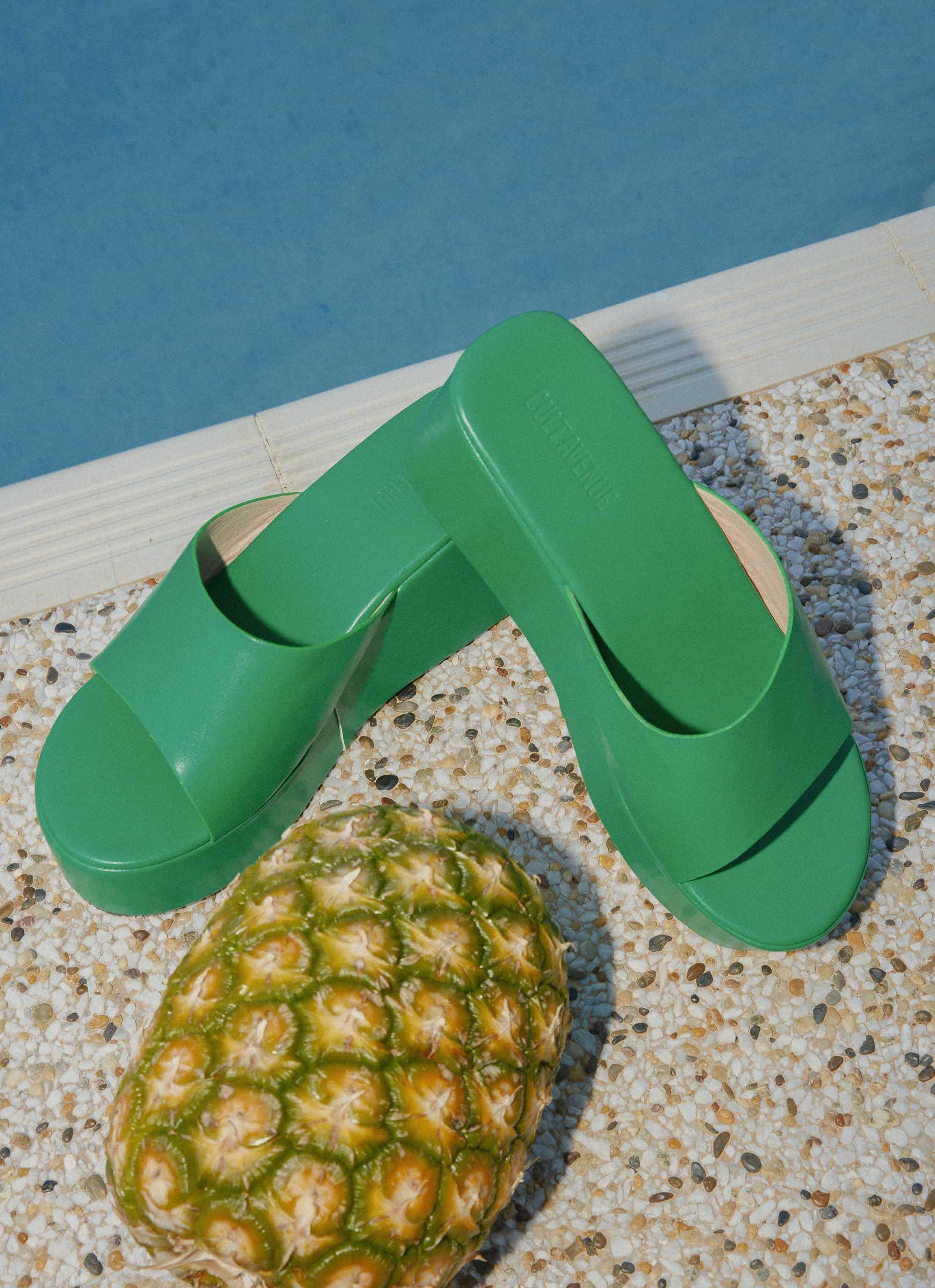 Villa Playa Mule Heel - Jade Green Product Image