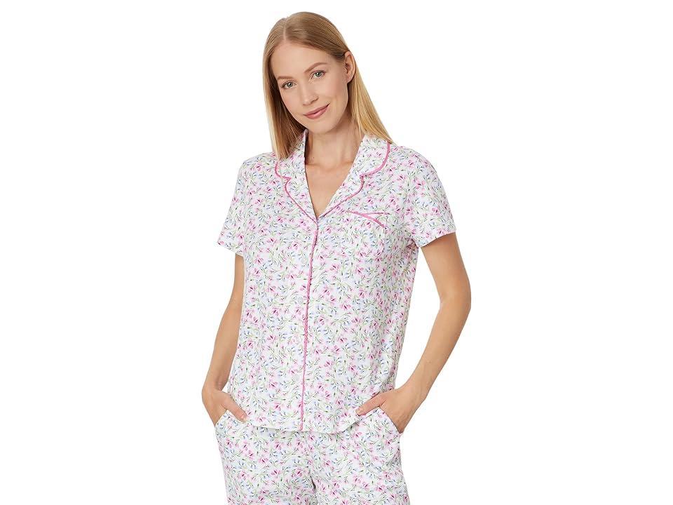 Karen Neuburger Blooming Breeze Two-Piece Short Sleeve Girlfriend Long Pj Set (Ditsy Pop) Women's Pajama Sets Product Image