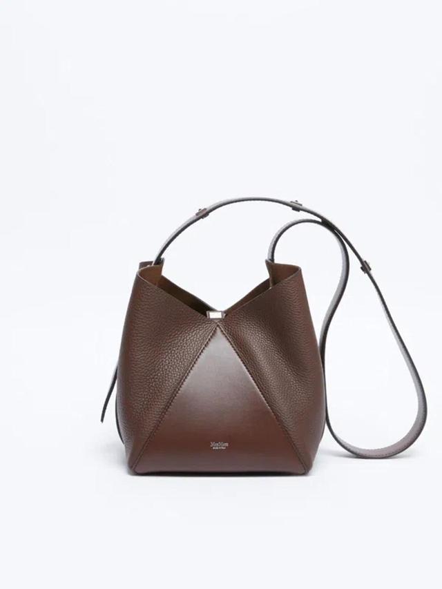 Small Mm Leather Bucket Bag In Brown Product Image