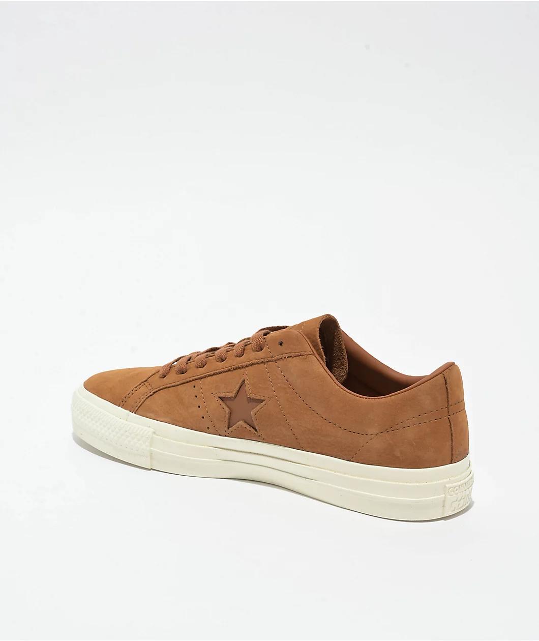 Converse One Star Pro Nubuck Warm Tan & Egret Skate Shoes Product Image