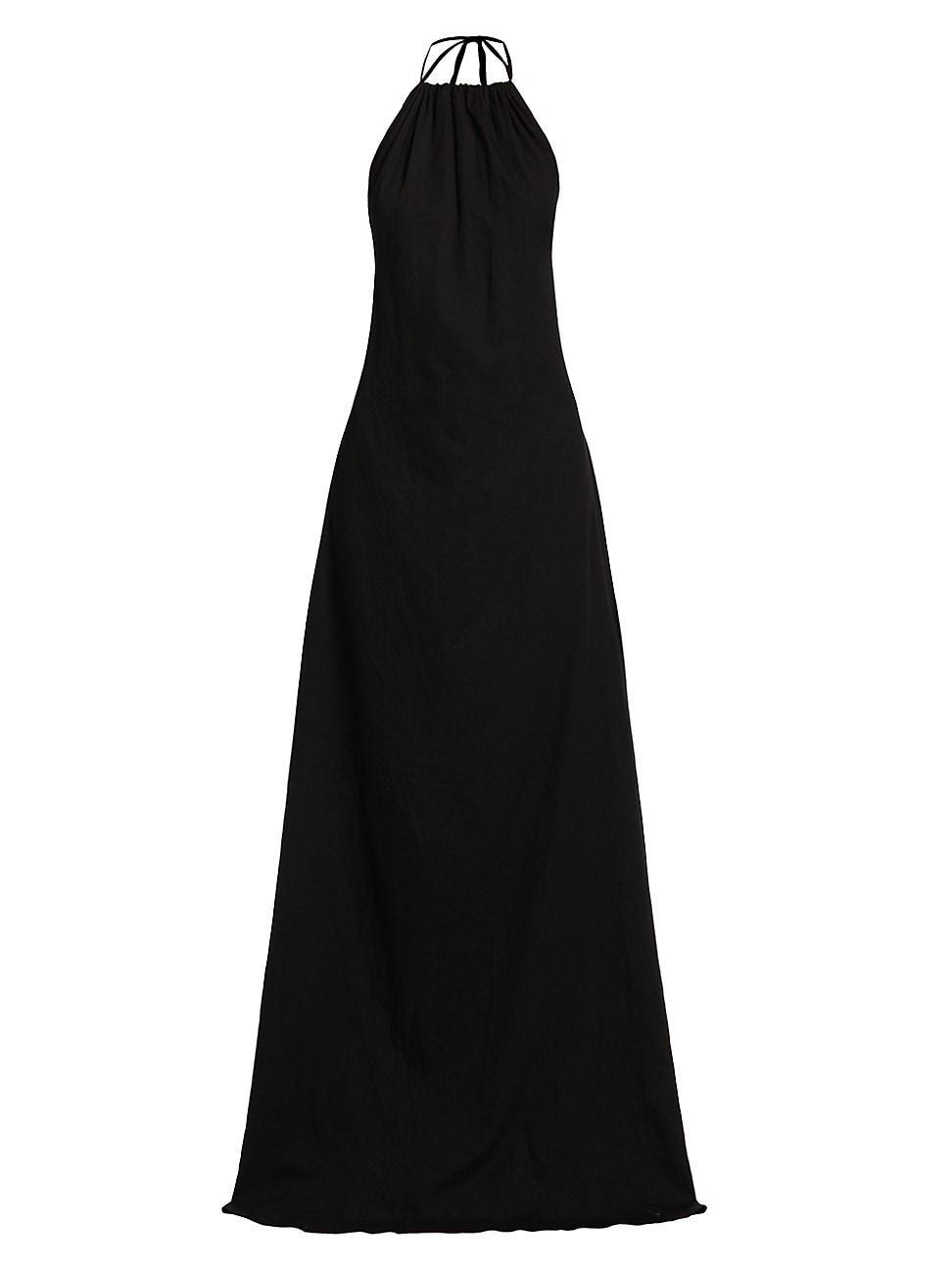 Womens Yoko Cotton Halterneck Maxi Dress Product Image