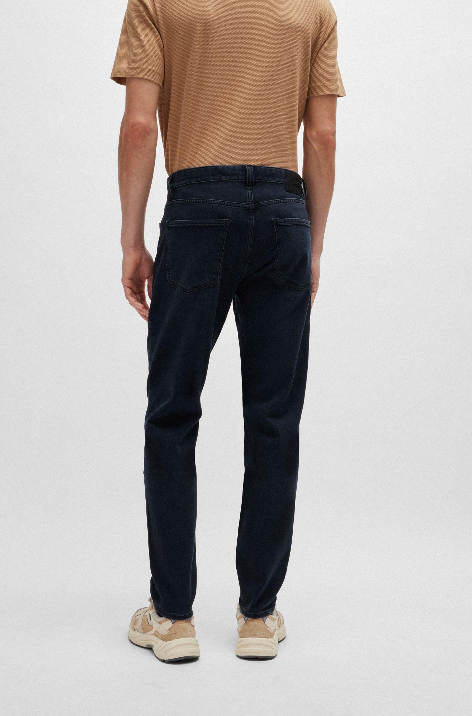 Boss Regular Fit Jeans in Coal-Navy Italian Denim Product Image