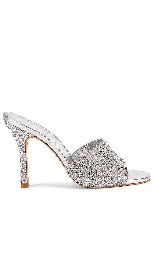 Larroude Colette Crystal Mule in Grey. Size 10, 7, 7.5, 8, 8.5, 9. Product Image
