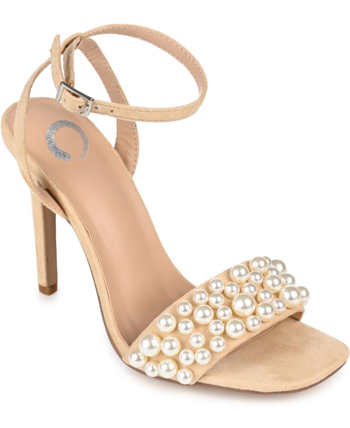 Journee Collection Womens Romey Pearl Embellished Stilleto Dress Sandals Product Image