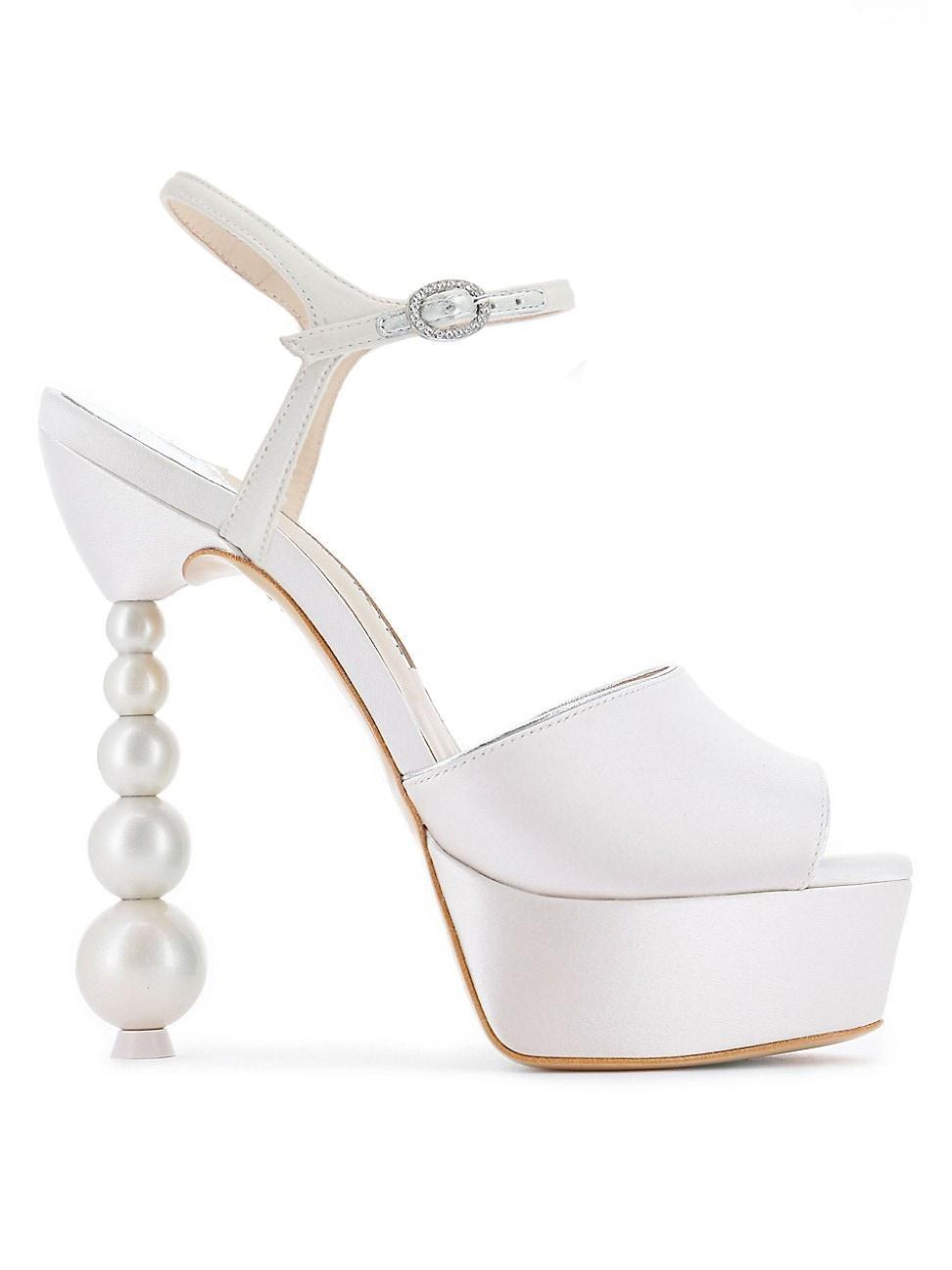 Womens Natalia Faux Pearl Heel Platform Sandals Product Image