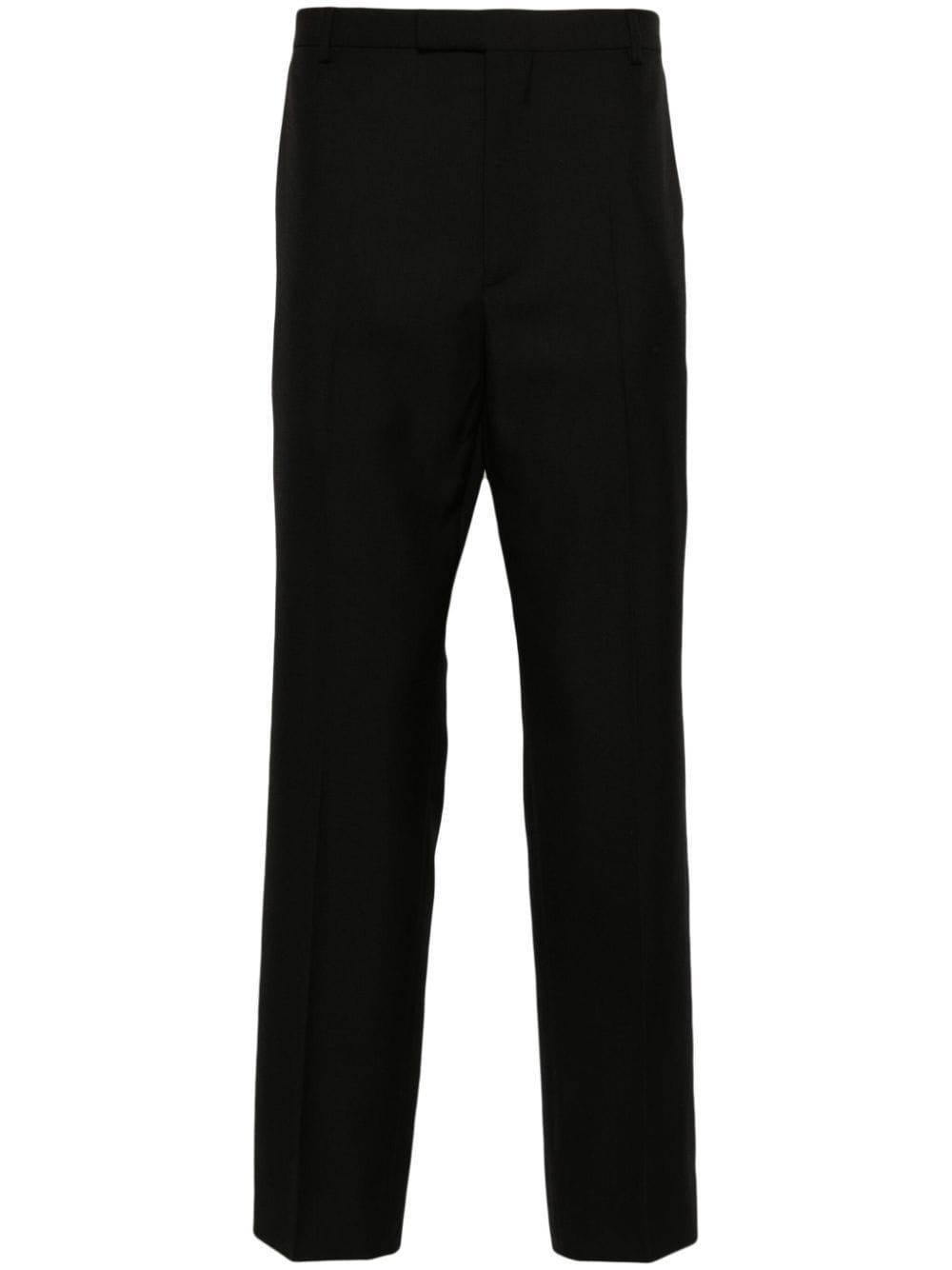 GUCCI Logo-embroidered Twill Tailored Trousers In Black Product Image