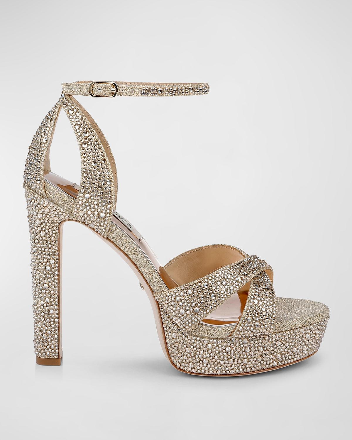 Fizzy Crystal Ankle-Strap Platform Sandals Product Image