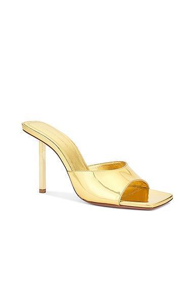 AMINA MUADDI Laura Slipper Mule in Metallic Gold Product Image