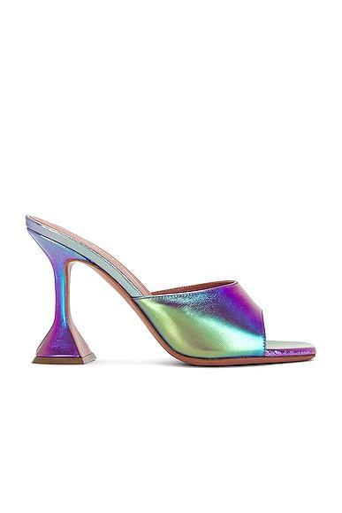 AMINA MUADDI Lupita Metallic Slipper Mule in Purple Product Image