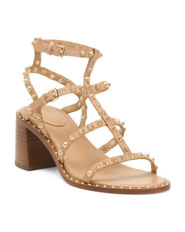 Jen Studded Leather Heel Sandals For Women Product Image