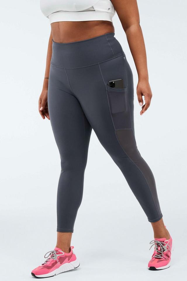 Fabletics On-the-Go High-Waisted Mesh Legging Womens Iron Size XXS Product Image