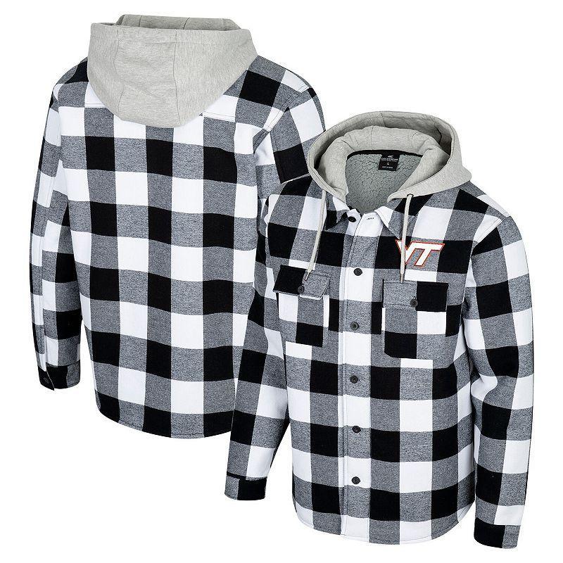 Mens Colosseum /White Virginia Tech Hokies Buffalo Plaid Full-Zip Hoodie Jacket Product Image