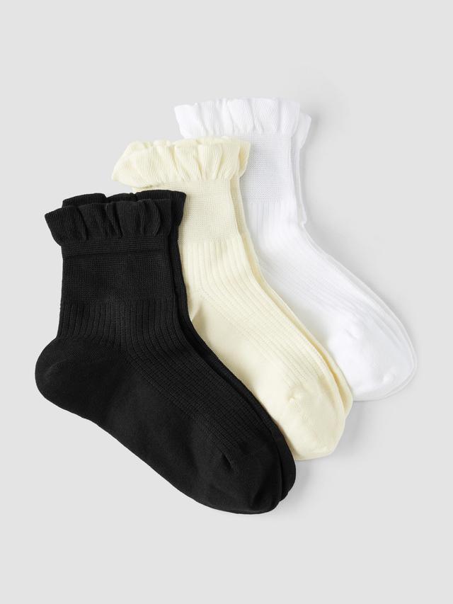 3 PAIRS RUFFLE CREW SOCKS Product Image