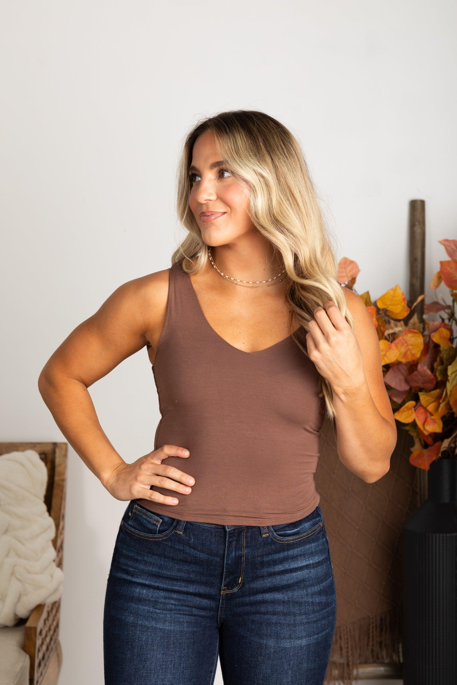 Double Layered V-Neck Tank Product Image