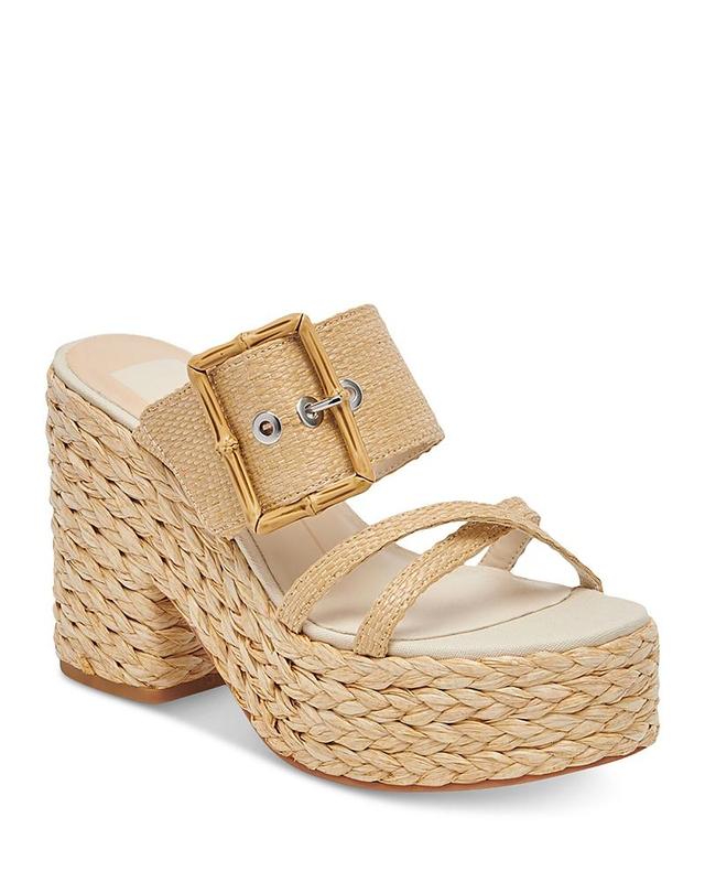 Dolce Vita Womens Edwina Slip On Buckled Espadrille Platform Sandals Product Image