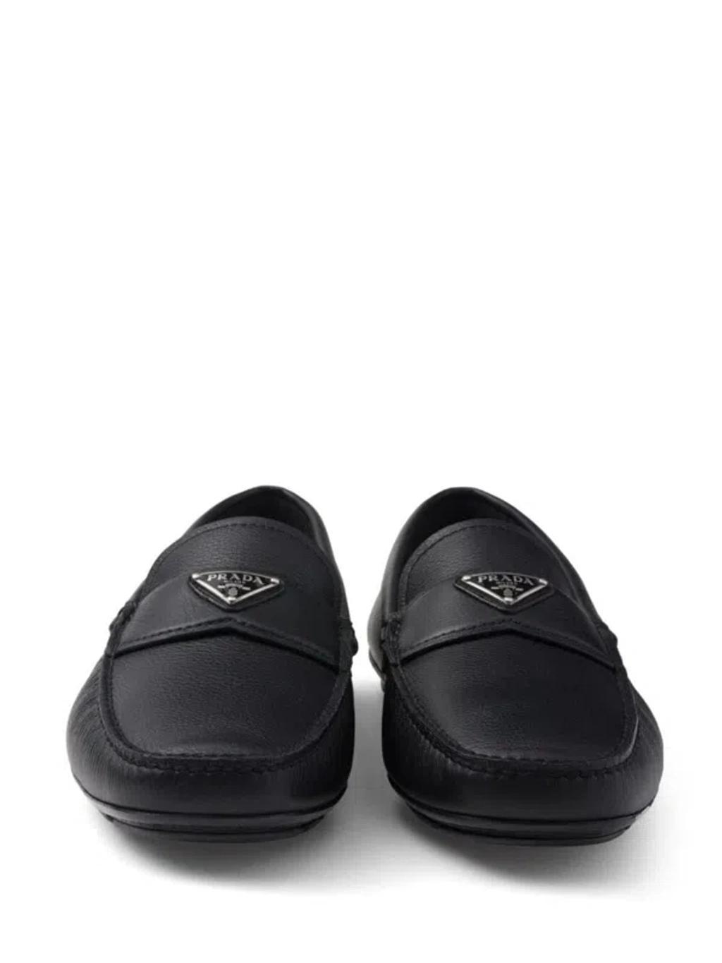 PRADA Drive Leather Loafers In Black Product Image