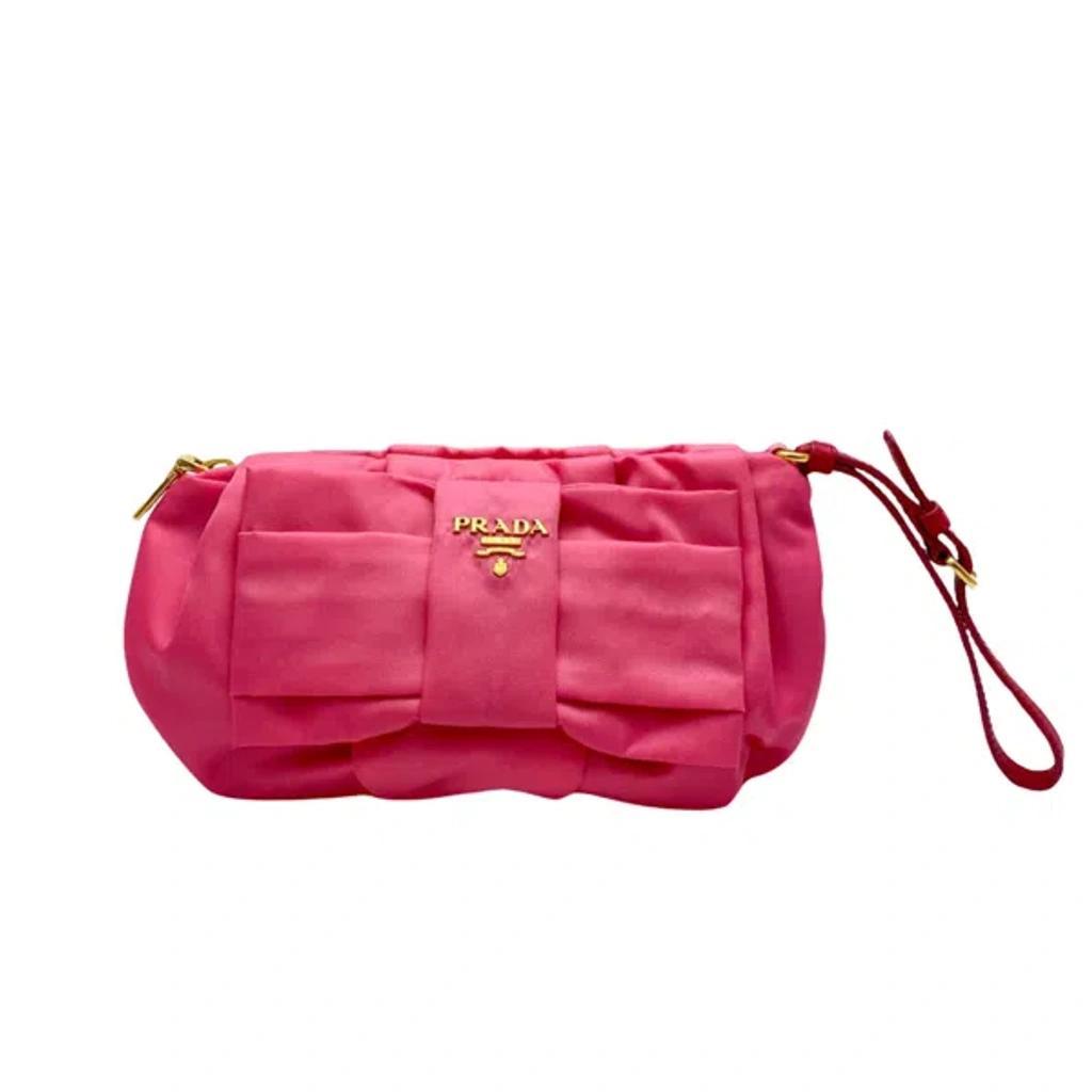 Ribbon Pink Synthetic Clutch Bag () Product Image