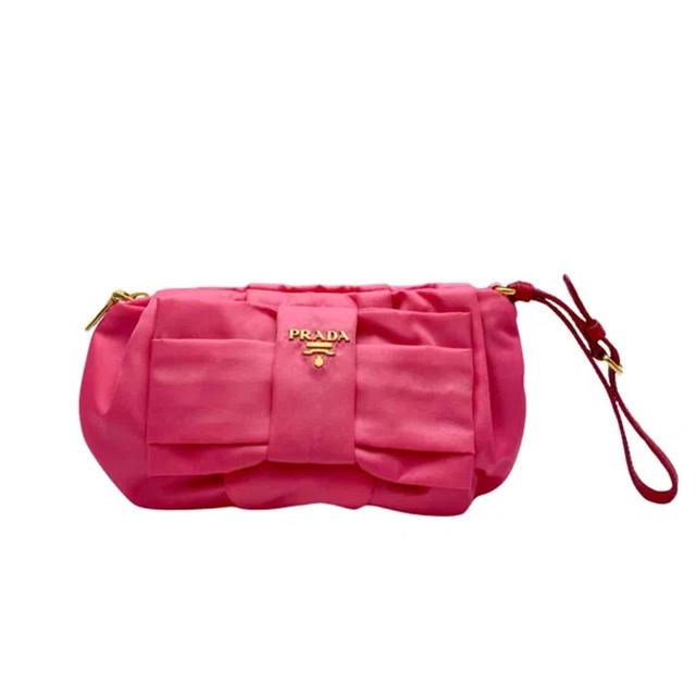 Ribbon Pink Synthetic Clutch Bag () Product Image