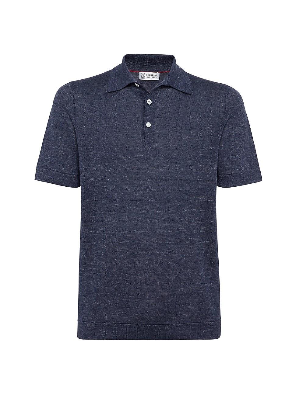 Mens Linen And Cotton Knit Polo Product Image