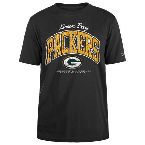 New Era Mens Packers Crackle T-Shirt - Black/Black Product Image