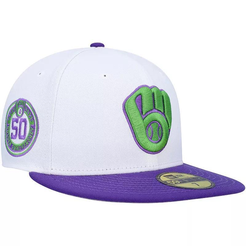 Mens New Era Milwaukee Brewers 50th Anniversary Side Patch 59FIFTY Fitted Hat Product Image