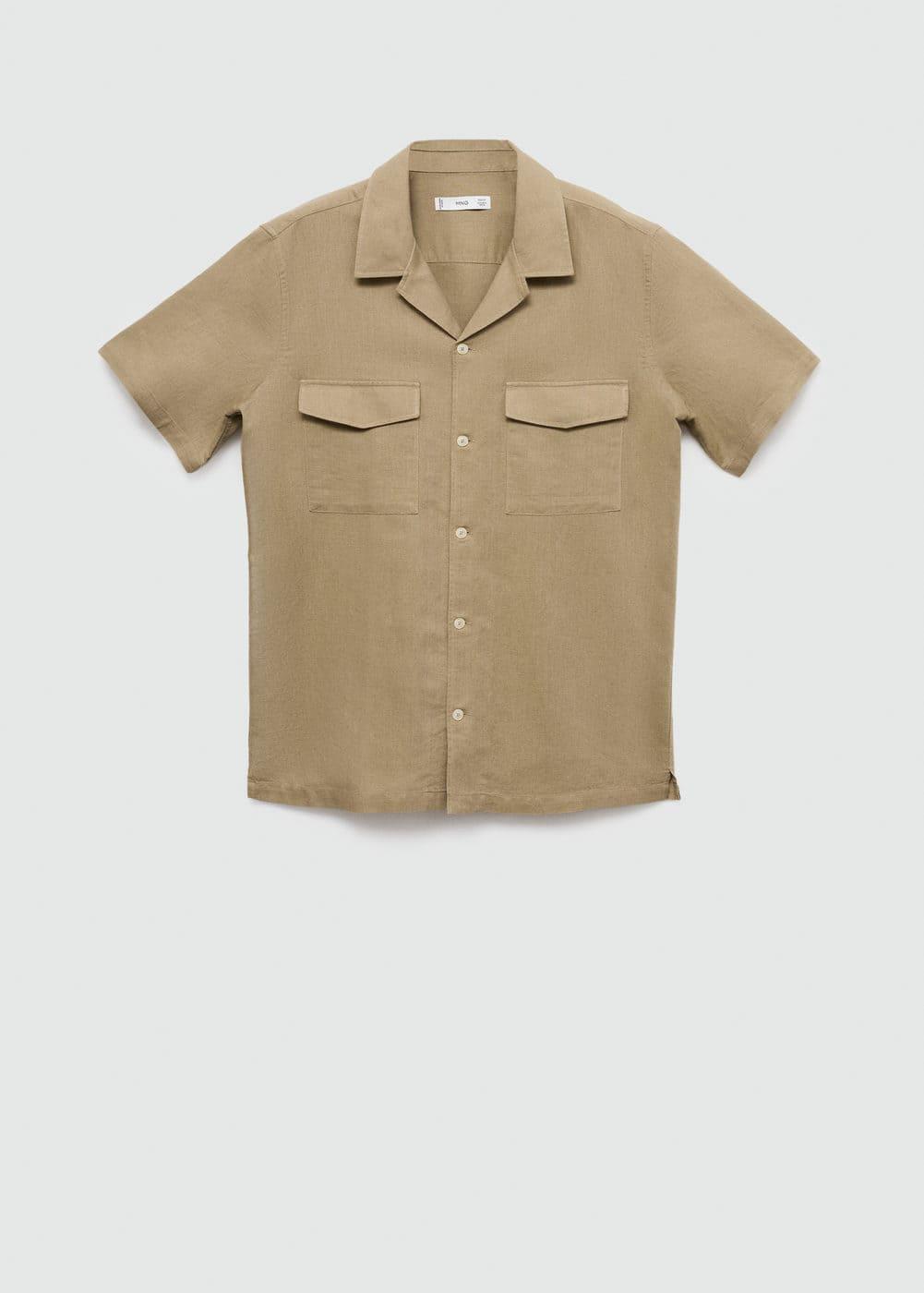 Mango Mens Regular-Fit Linen Cotton Shirt Product Image