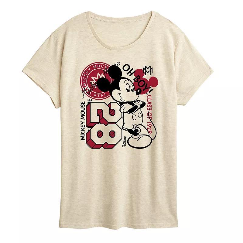 Disneys Mickey Mouse Womens Collegiate Collage Graphic Tee Product Image