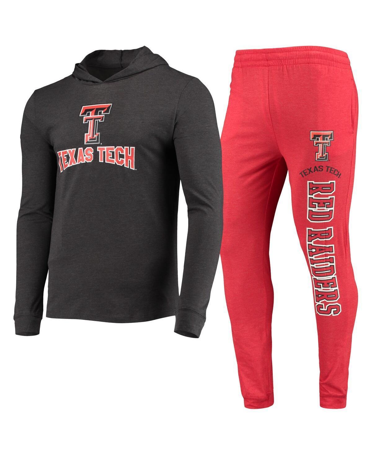 Mens Concepts Sport Red Texas Tech Red Raiders Meter Long Sleeve Hoodie T-shirt and Jogger Pants Sleep Set - Red Product Image