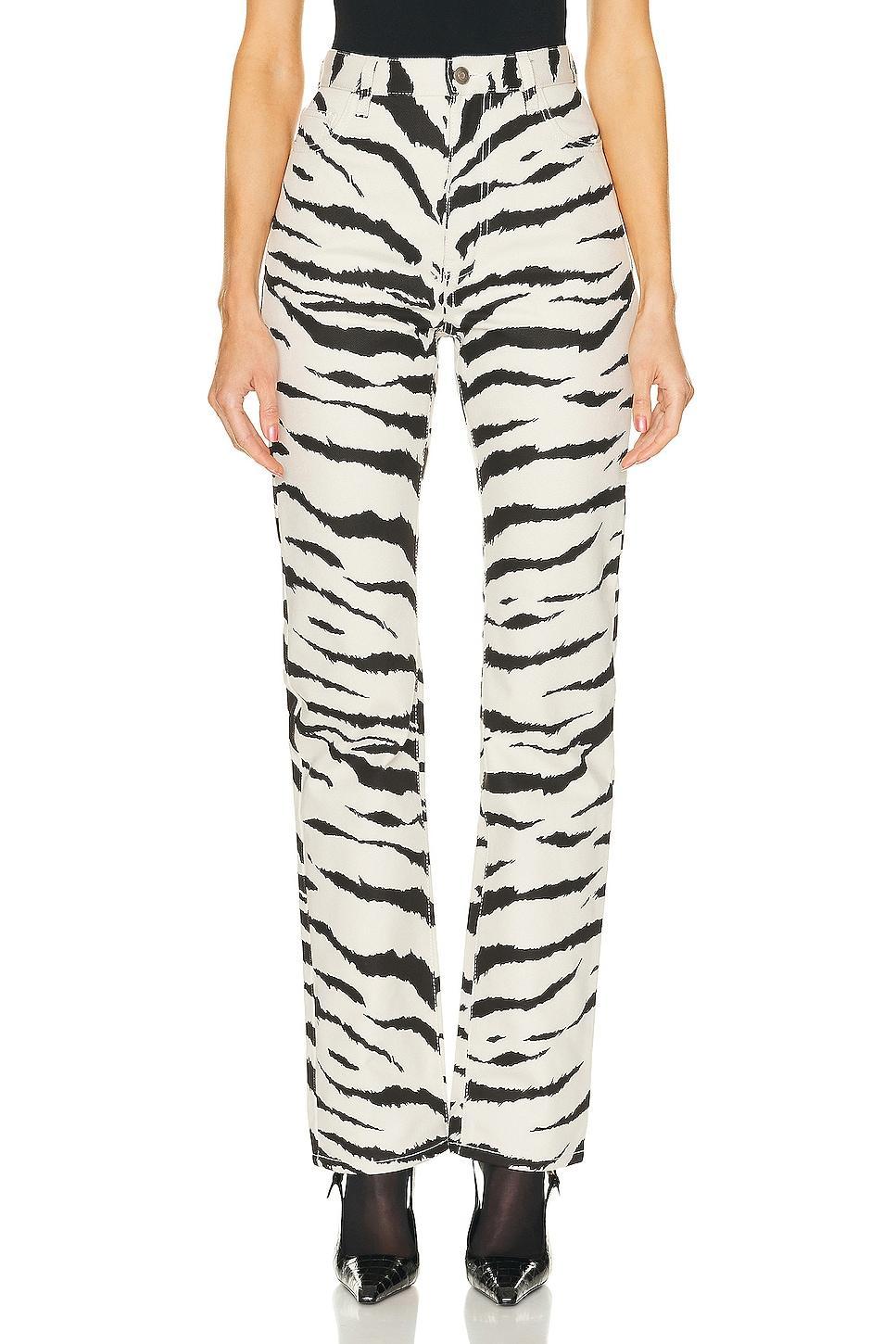 ALAÏA Straight Pants Black,White. (also in ). Product Image