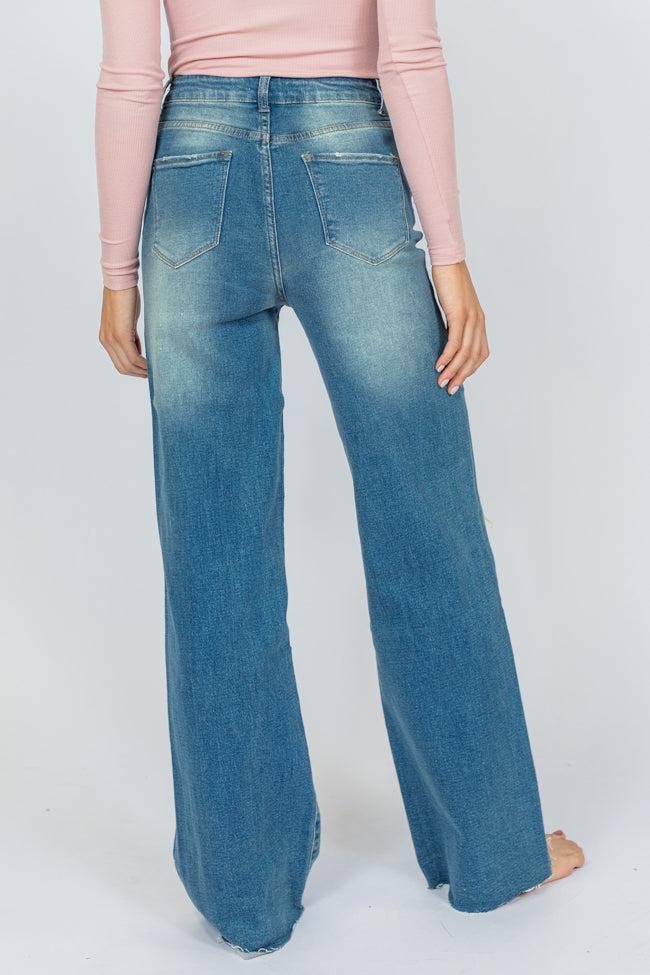 Kelsea Medium Wash Wide Leg Jeans Product Image