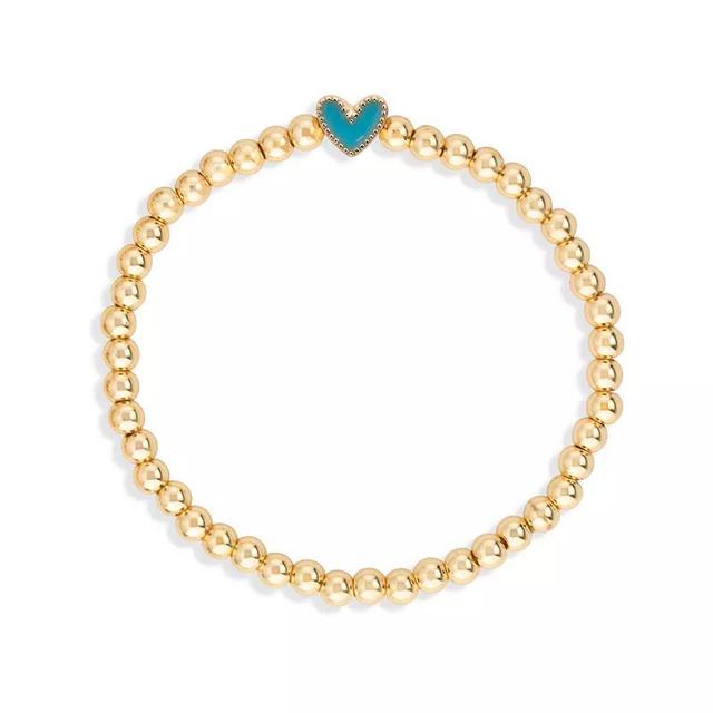 Luca + Danni Enameled Red Heart Stretch Bracelet, Womens Gold Tone Product Image