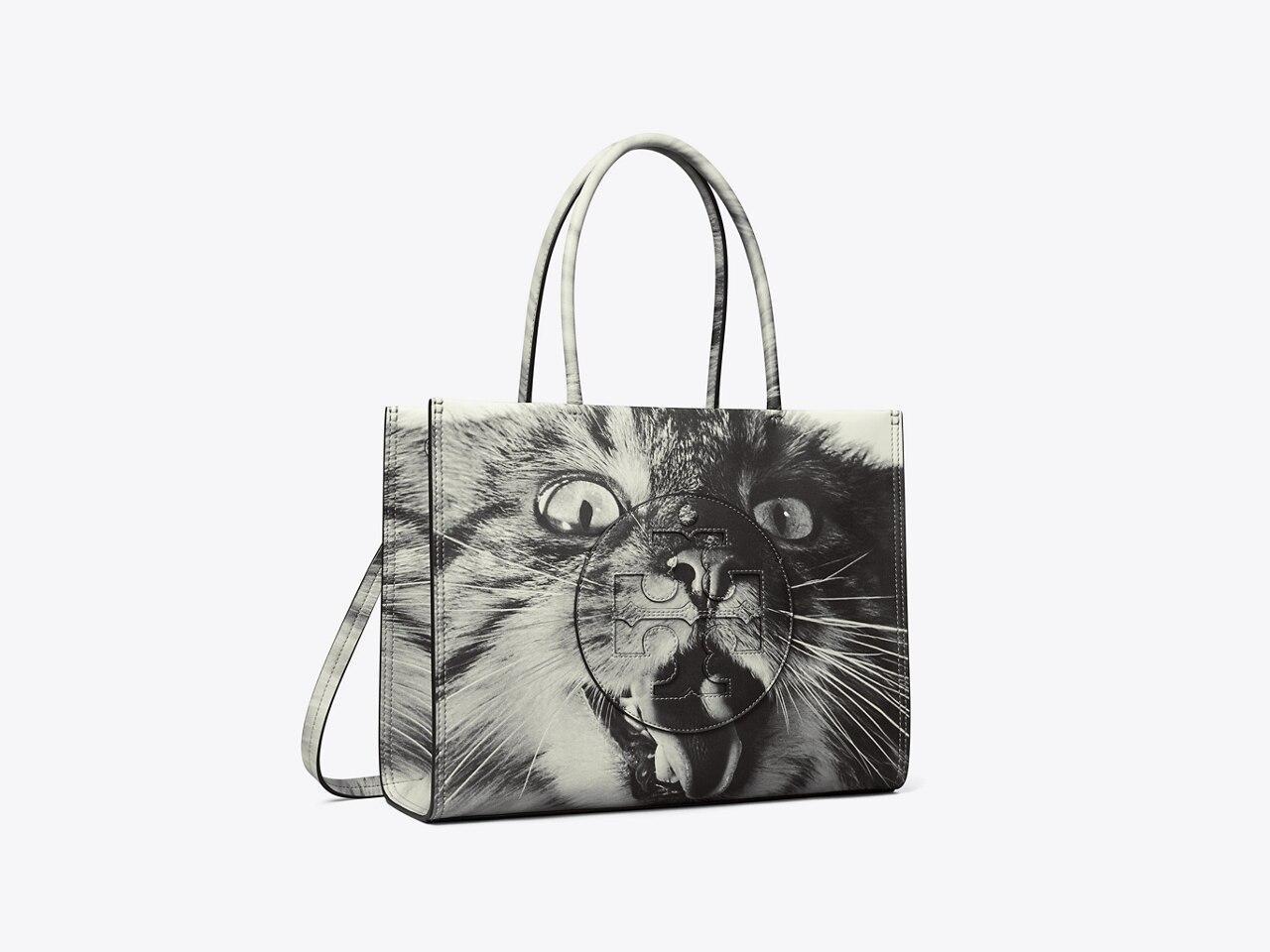 Small Ella Bio Cat Print Tote Product Image