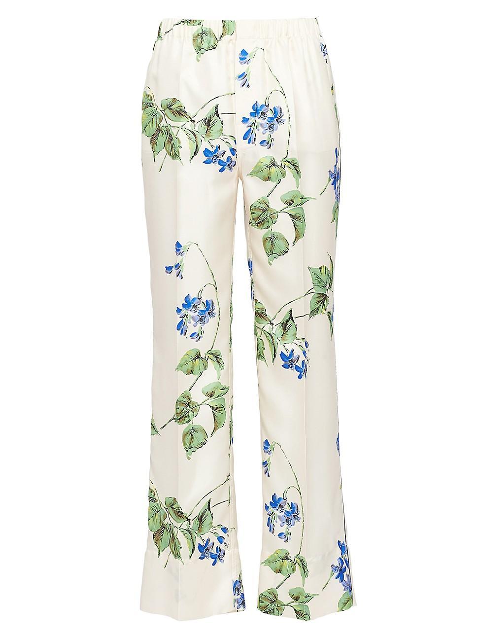 Womens Printed Twill Pants Product Image