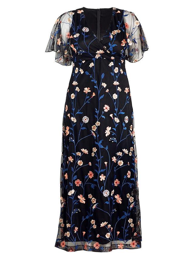 Womens Embroidered Elegance Floral Gown Product Image