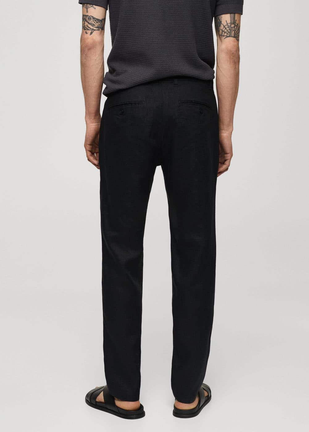 Mango Mens Linen Slim-Fit Pants Product Image