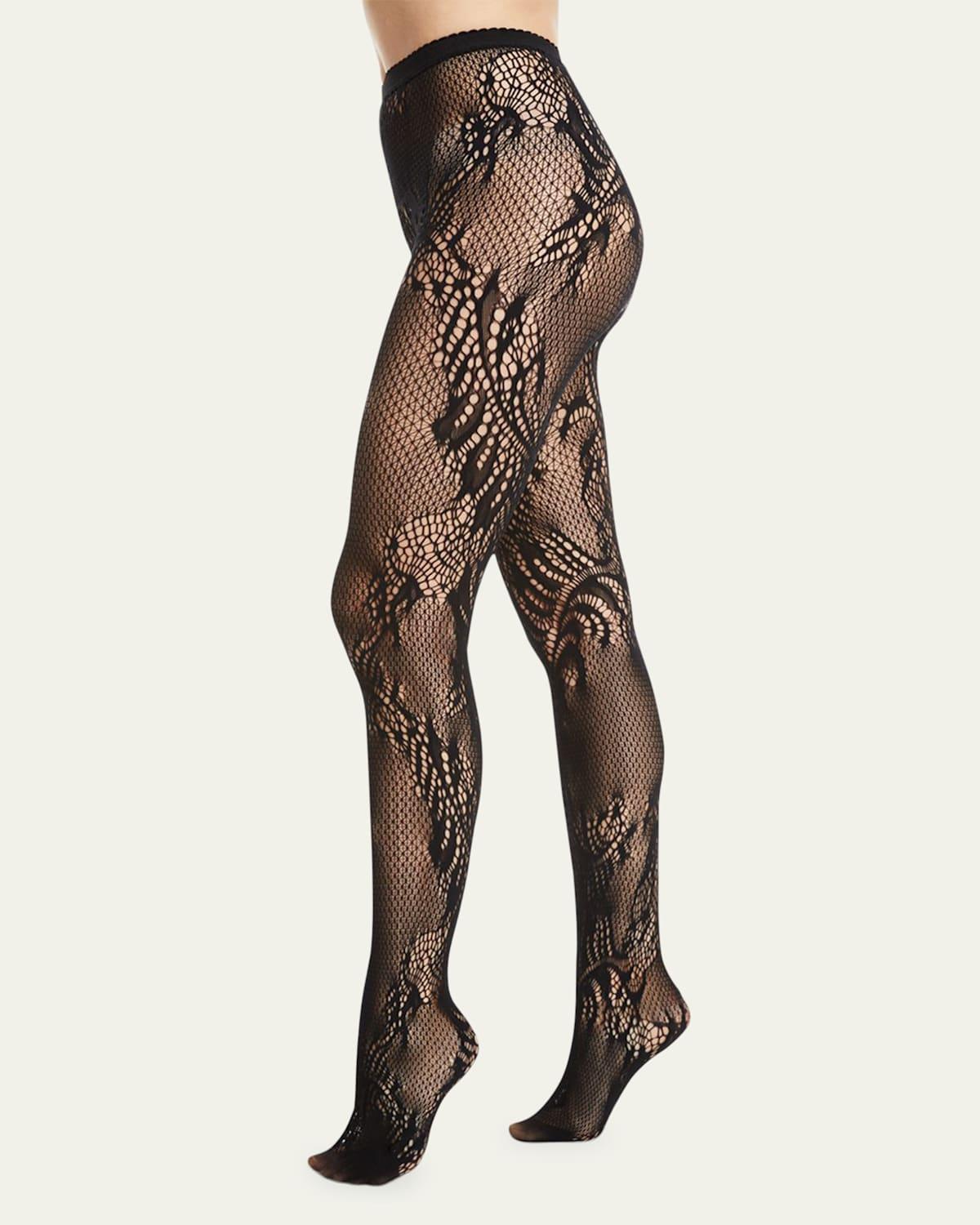 Signature Sheer Feather Lace Net Tights Product Image