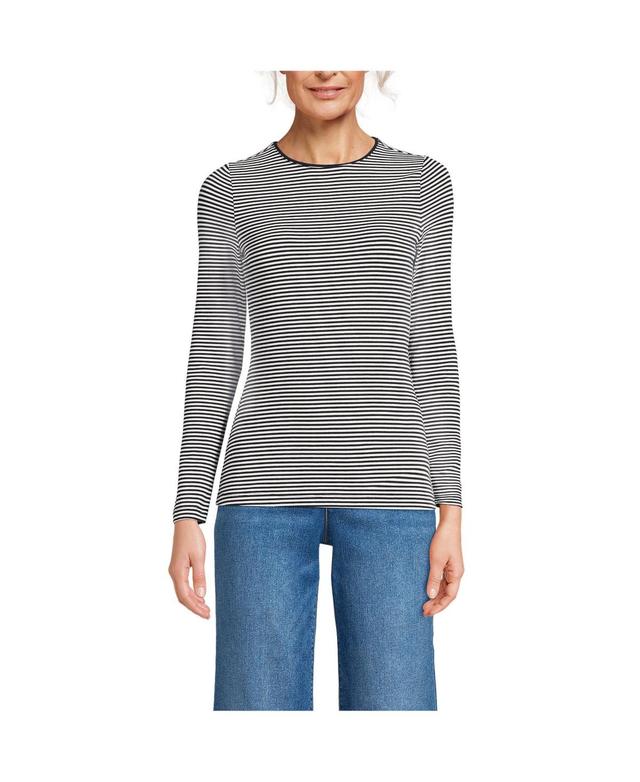 Petite Lands End Lightweight Jersey Skimming Long Sleeve Crewneck T-shirt, Womens Product Image