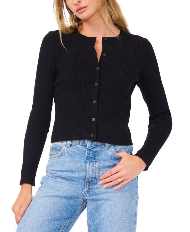 1.state Womens Button-Front Cropped Cardigan Product Image