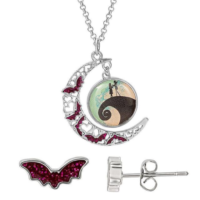 Disneys Nightmare Before Christmas Necklace and Stud Set, Womens, Purple Product Image