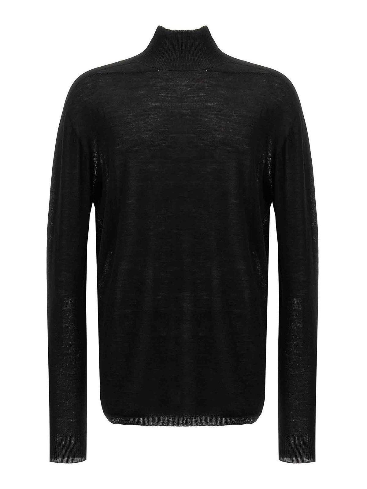 RICK OWENS Oversized Turtle Neck Sweater In Black Product Image