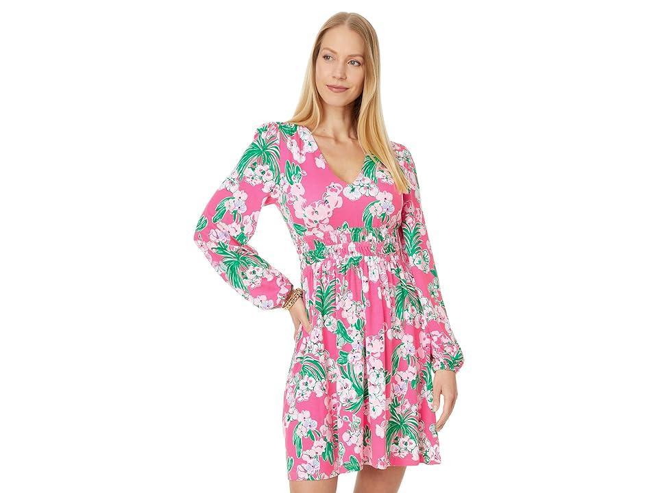 Lilly Pulitzer Calla Long Sleeve V-Neck Dress (Roxie Worth A Look) Women's Dress Product Image