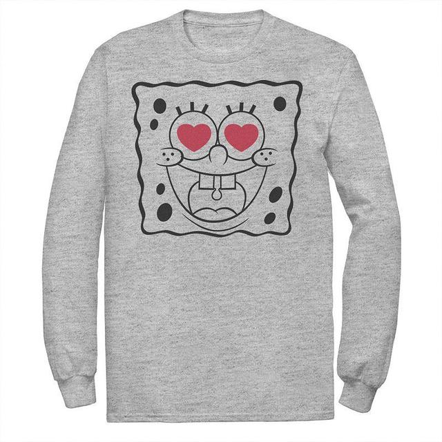 Mens Nickelodeon SpongeBob SquarePants Heart Eyes Long Sleeve Tee Product Image