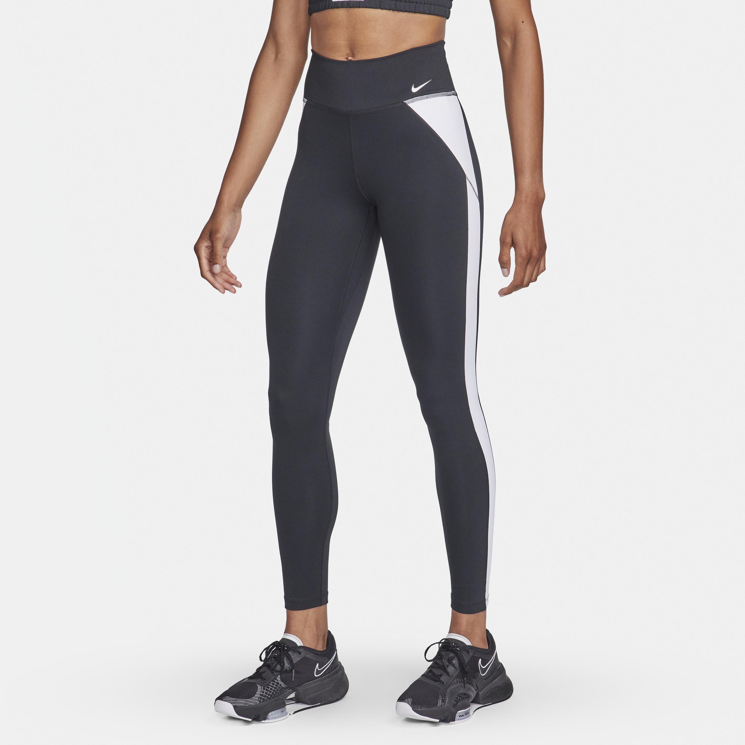 Nike Color Block Sports leggings in black and white Product Image