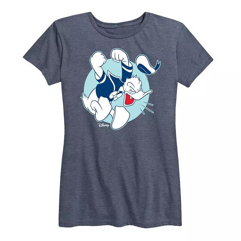 Disneys Donald Duck Womens Pose Graphic Tee Grey Royal Blue Product Image