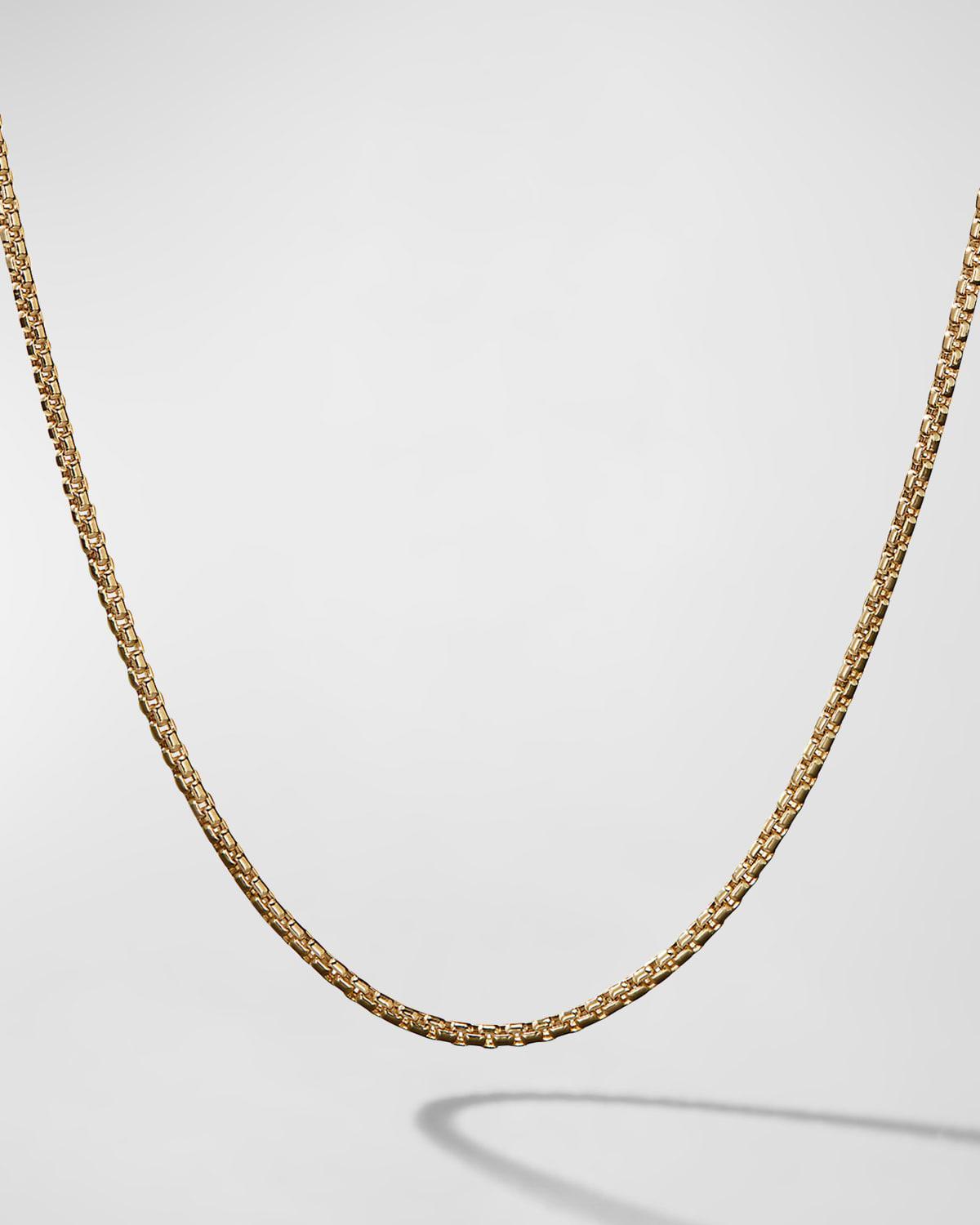 Mens 18K Yellow Gold Box Chain Necklace - Gold - Size 26 - Gold - Size 26 Product Image